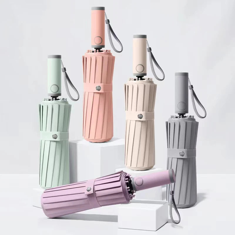 Customized Logo 16K Automatic Open Iridescence Umbrella Golf Windproof Parasol Automatic Umbrella for Adult