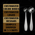 Customized Logo Packaging Measuring Scoop Gold 2.5/5/15/30ml Coffee Milk Powder Stainless Steel Measuring Spoon