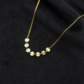 Fashion Minimalist Jewelry 925 Sterling Silver Geometric Simple Plain Round Disc Gold Plated Choker Necklaces for Women