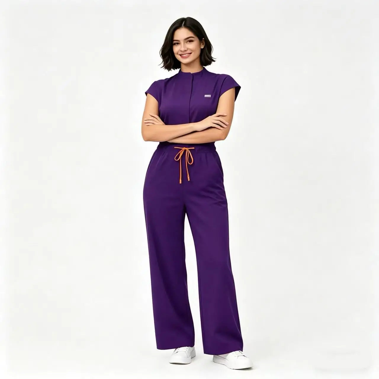 42388 fashionable designs new style medical hospital nurse uniform women scrub set one-piece workwear health care uniform