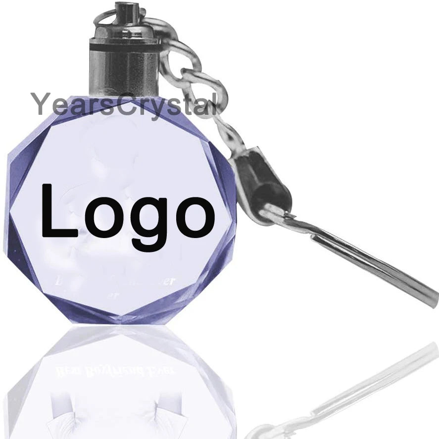 New Custom Eco-Friendly Car Flashlight Crystal Keychain with Logo Ballet Design