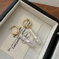 Fine Jewelry Vintage Style Drop Earrings 925 Sterling Silver Baroque Freshwater Pearl Hoop Earring