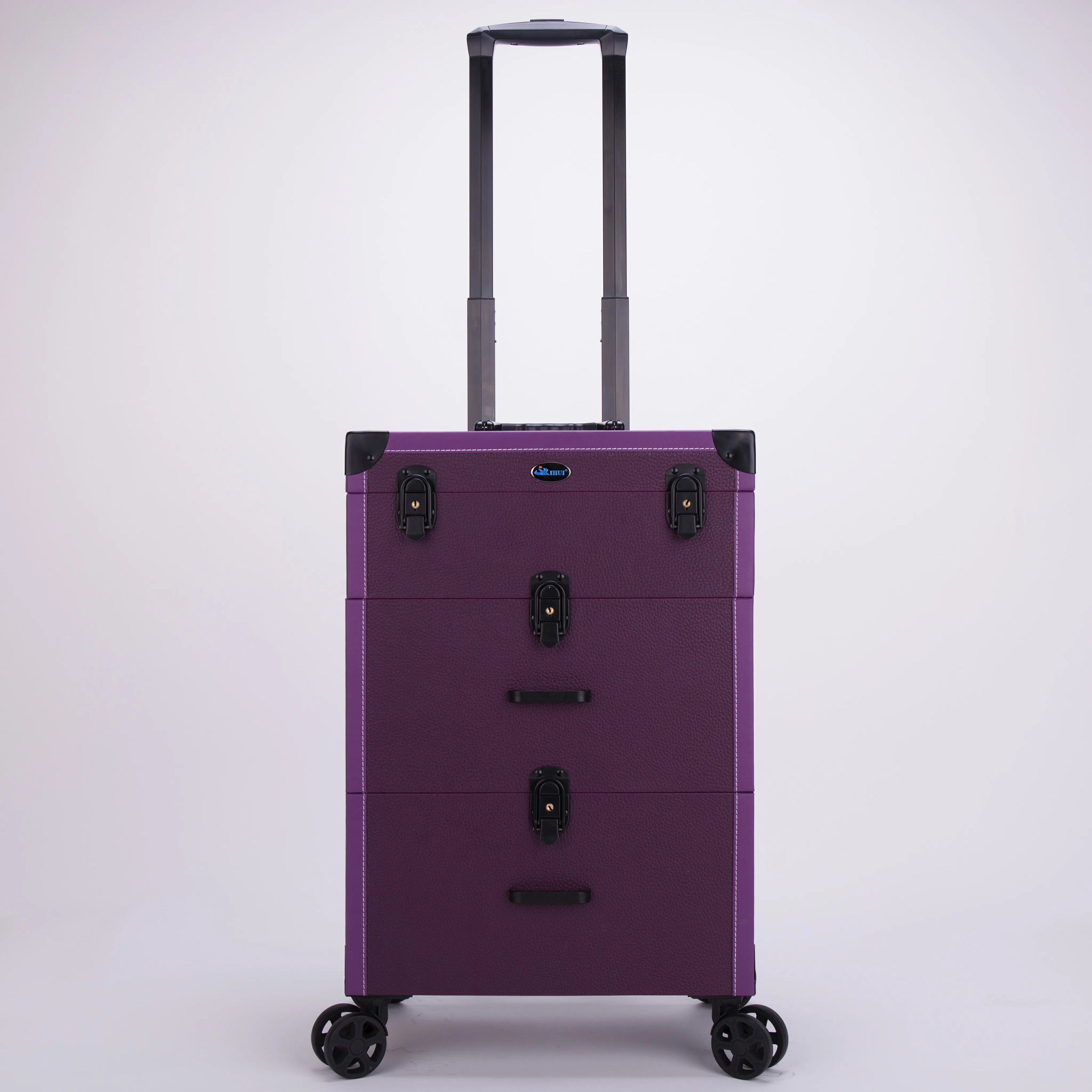 OBOX Large Capacity Travel Makeup Trolley Case Multi-Layer for Beauty Case with Fashion Style Zipper Closure and Drawer