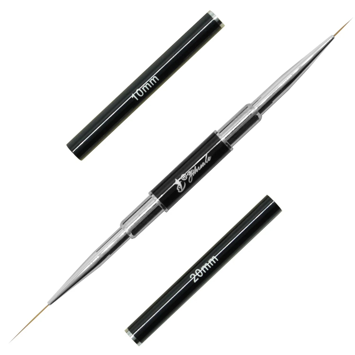 2023 Yihuale Dual End Liner Acrylic Nail Art Brush Liner Brush With Metal Handle