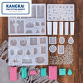 Hot Sale 6pcs Eco-Friendly Disposable Silicone DIY Crystal Pendant Gem Epoxy Mold Resin Casting Set Jewelry Decorations for