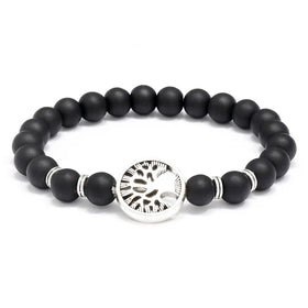 Men's Fashion Bracelet with Nature Stone Beads Classic Style Lucky Tree Design for Wedding Anniversary or Gift