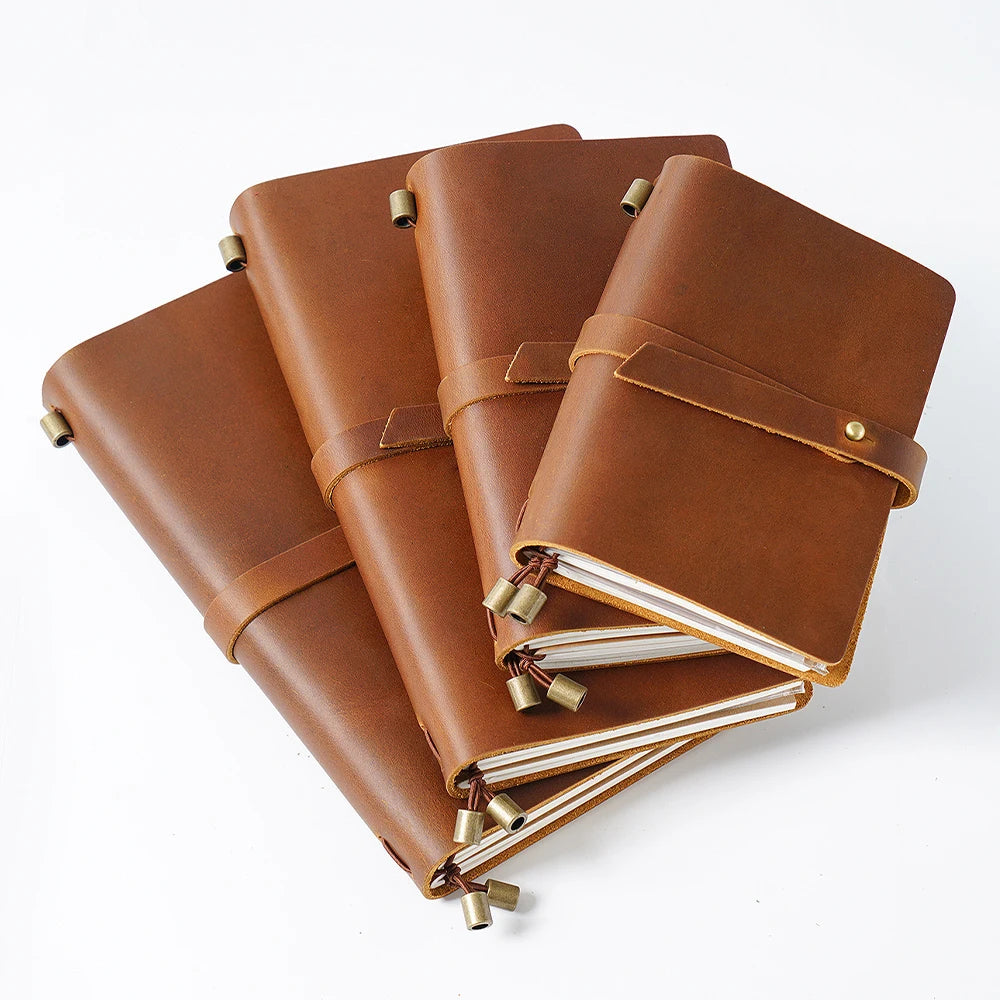 New Fashion Crazy Horse Leather Notebook Creative Handmade Travel Journal Business Promotional Gift Planner Printed Diary Custom