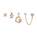 Hot Selling Women's Light Luxury Gold Plated Zircon Stud Earrings with Cute Flower Design for Party Occasions