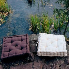 Kingworth 2025 Luxury Design Furniture Yellow Outdoor Large Plush Square Meditation Seat Cushion Floor Pillow