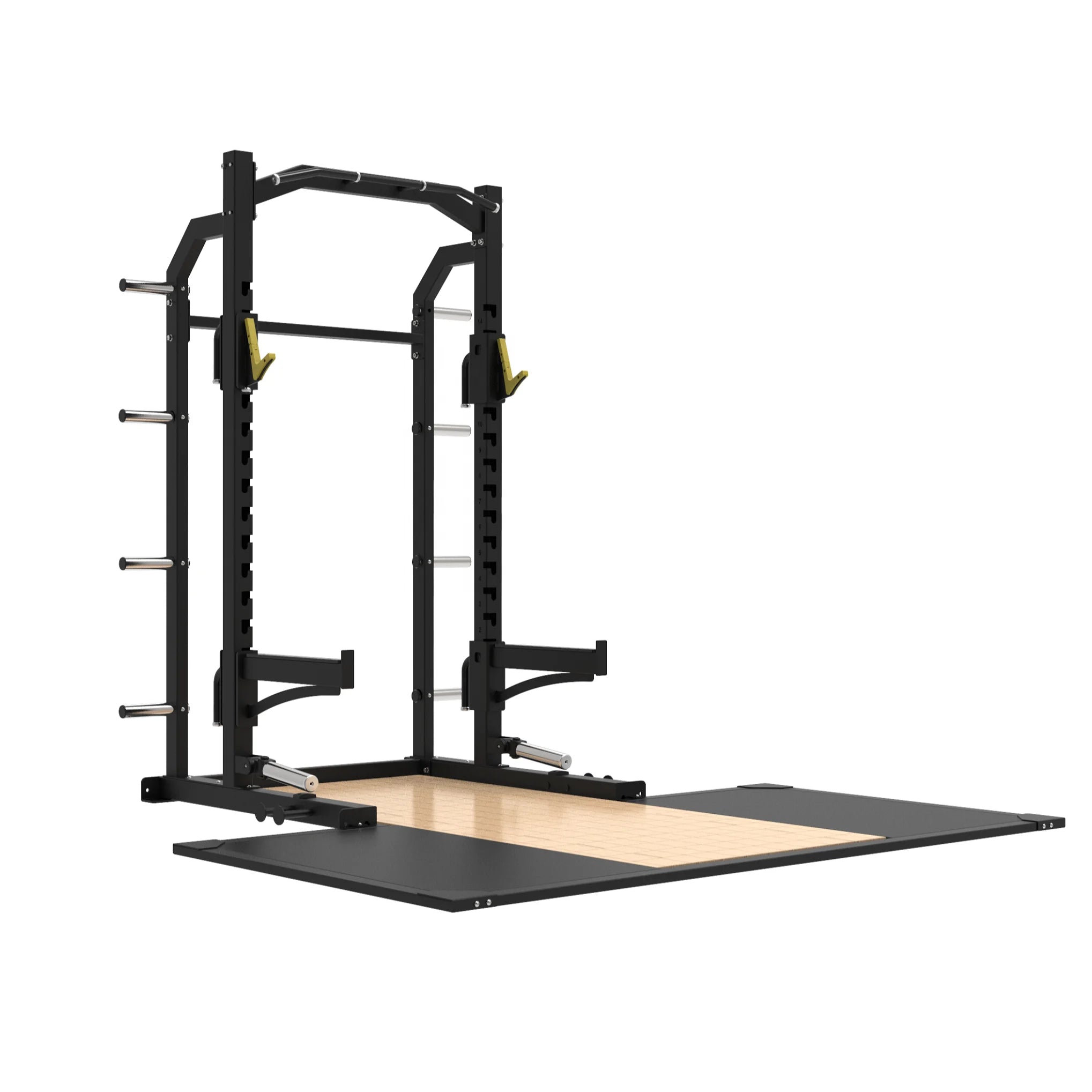 Commercial Combo Weight Sports Smith Gym Powerlifting Bench Press Fitness Half Squat Rack Power Equipment Deadlift Platform