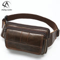 Andong Men's Waist Leather Male Fanny Pack Men's Belt Bag for Man Belt Pouch Phone Hip Bum Bags Belts Travel Waist Packs