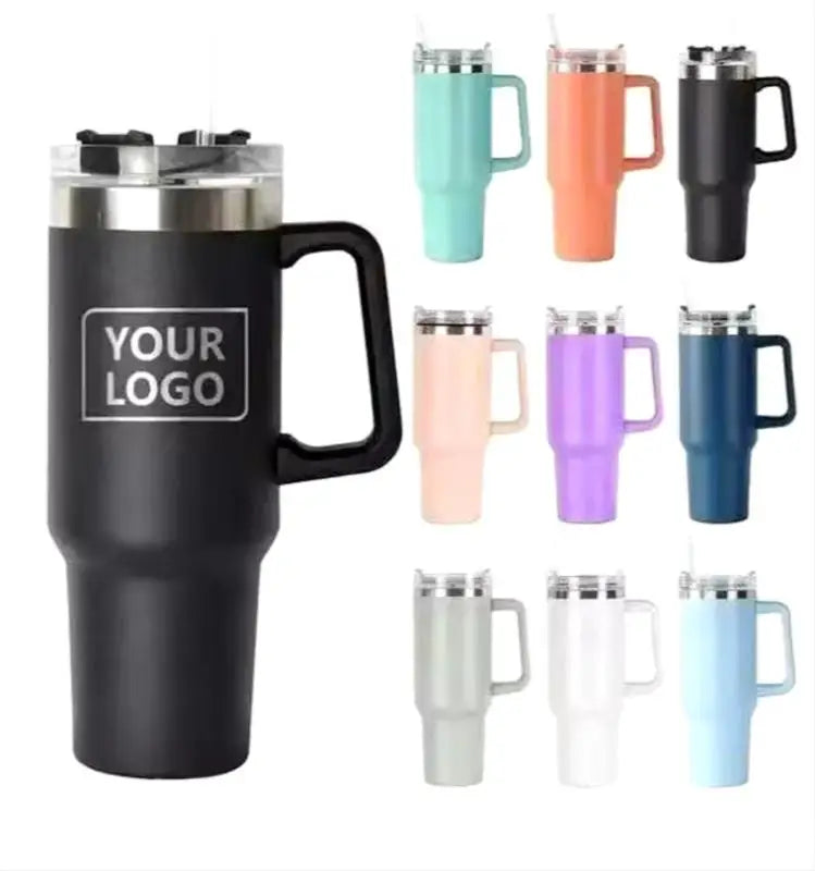 Stainless Steel Vacuum Flask  Insulated Tumbler 40oz Tumbler Flasks Mug Tumbler With Handle and Straw
