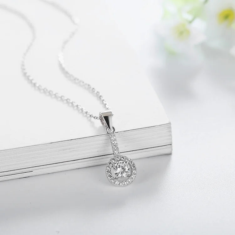 Women Jewellery Luxury 925 Sterling Silver Pendants 3A  Cubic Zirconia Hola Shape Gemstone Micro Pave Pendant