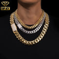 Luxury 10MM-22MM Mens Miami Cuban Link Bracelet Necklaces 14K 18K Real Gold Plated Custom Cuban Link Chain MegaBDM