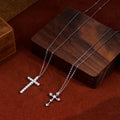 China Wholesale Jewelry 14k 18k Rose Gold Plated 925 Sterling Silver Mossanite Moissanite Diamond Cross Charms Pendant Necklace