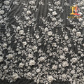 High-end 100% Polyester 3D Wedding Fancy Embroidery Bridal Beaded Lace Fabric XM-BF0705