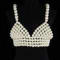 N-47 Wholesale Fashion Women Performance Body Jewelry Handmade Woven Pearl Bra Body Chain