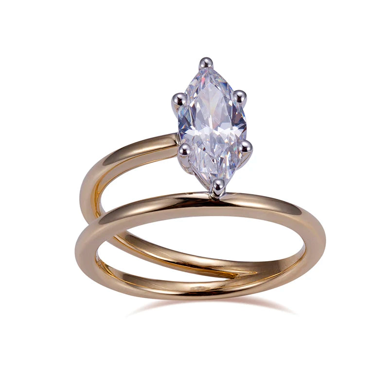 Custom Jewelry MSR-1139 9K Solid Gold Marquise Shape Lab Grown Diamond Ring