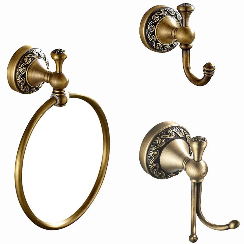 Storage Accessories Multifunction Wall Mounted Towel Racks Shelf Bathroom Rack Wall Mounted brass Vintage Copper Towel Rack
