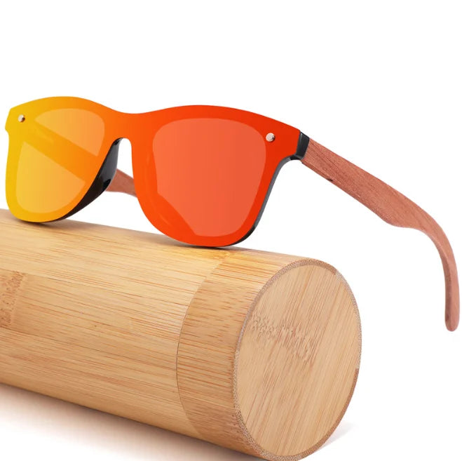 High Quality Unisex Wood Polarized Sunglasses Women and Men Square Bamboo Sun Glasses Handmade Eyewear Custom Logo MegaBDM