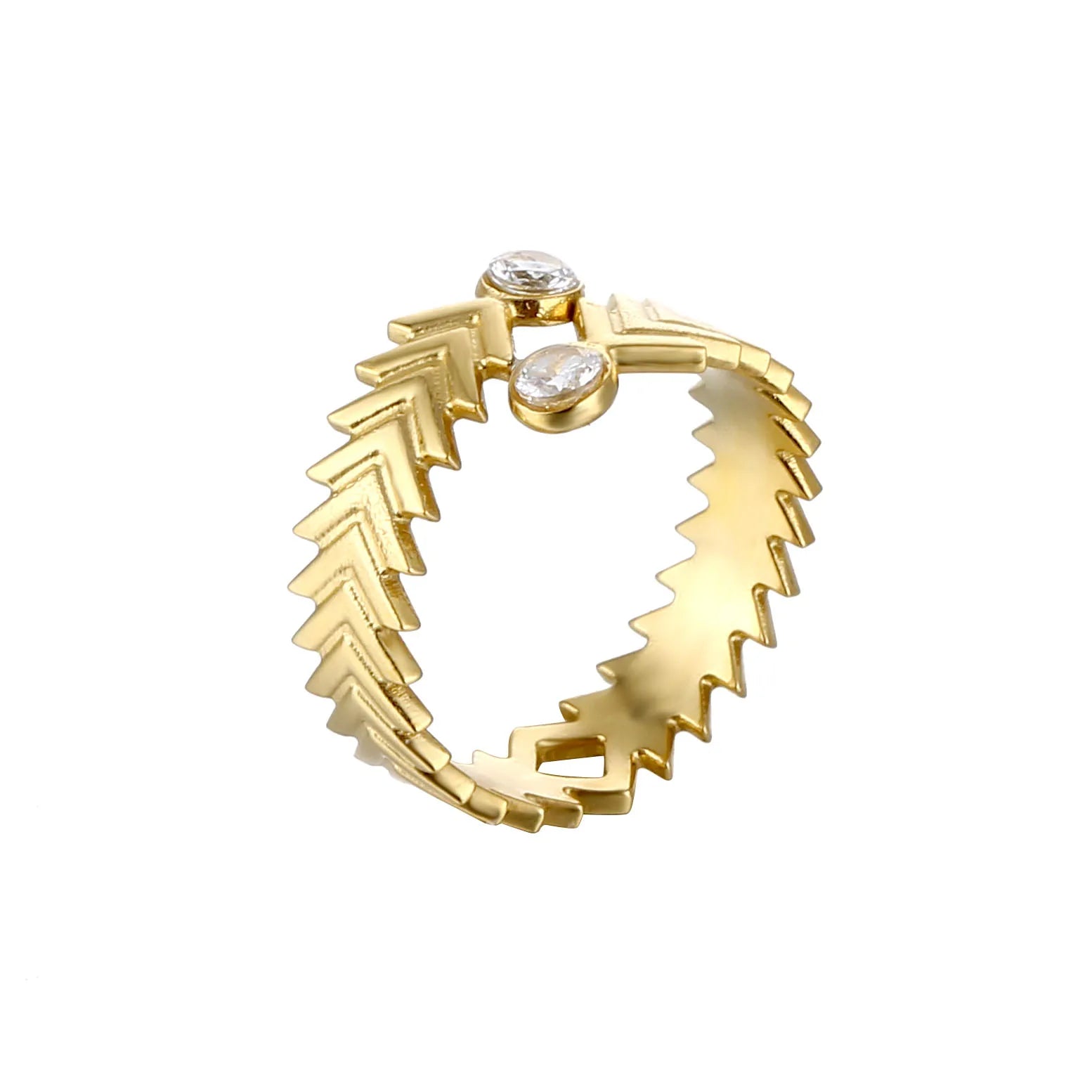 Custom Stainless Steel Tarnish Free Ring Jewelry 18k Gold Plated Flower Ring