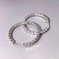 Tianyu Customised Made Logo Jewelry Aretes Pure 585 10K 14K Moissanite Diamond Solid White Gold Hoop Huggies Earrings for Women