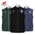 Custom Design Winter Full Zipper Cotton Soccer Sports Vest Jacket Men Padded Football Jacket Training Vest Coat
