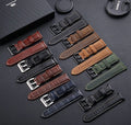 ShanHai 20 22 24 26mm Genuine Leather Strap Watch Accessories Handmade Watchband Watch Bracelets Band for Samsung Galaxy Active