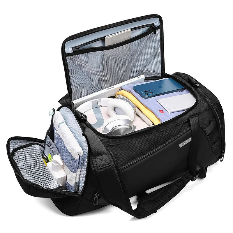 High Quality Custom Waterproof Men Duffel Bag With Shoe Compartment Travel Bag Gym Bag
