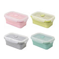 BPA Free Silicone Lunch Box for Kids and Adult Folding Food Storage Container Rectangle Bento Box Lunchbox Lonchera