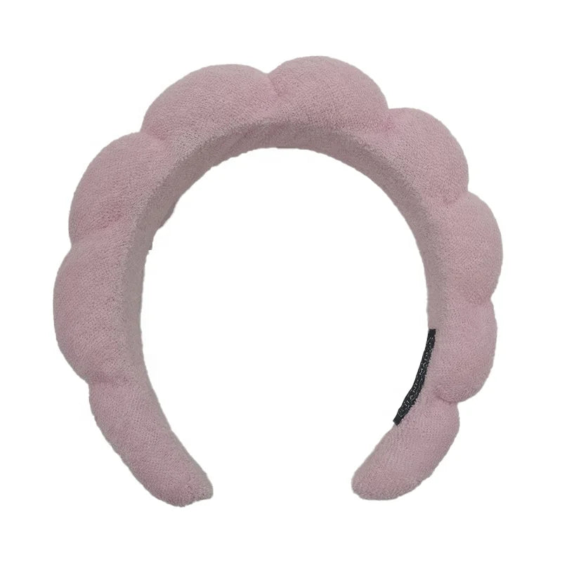 Microfiber Spa Headband Sponge & Terry Towel Cloth Fabric Head Band Wash Face Hairband