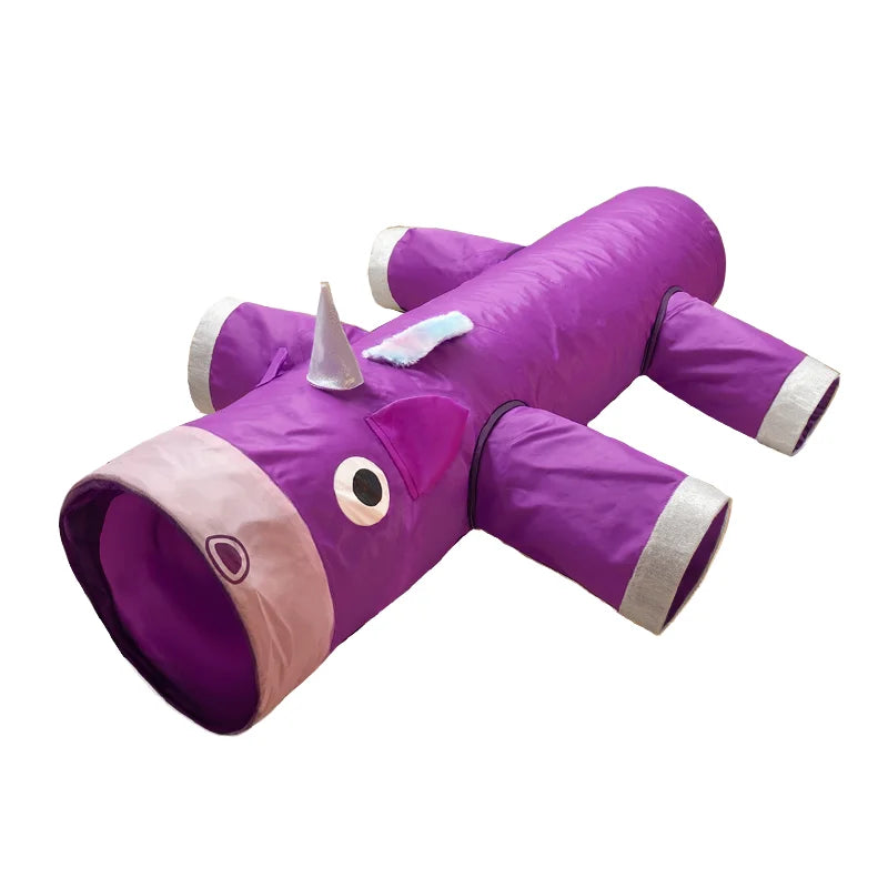 Newest Foldable Crinkle Cat Tunnel Modern Cartoon Cat Tunnel Bed  Interactive Toy Cat Tunnel Sleeping Bag