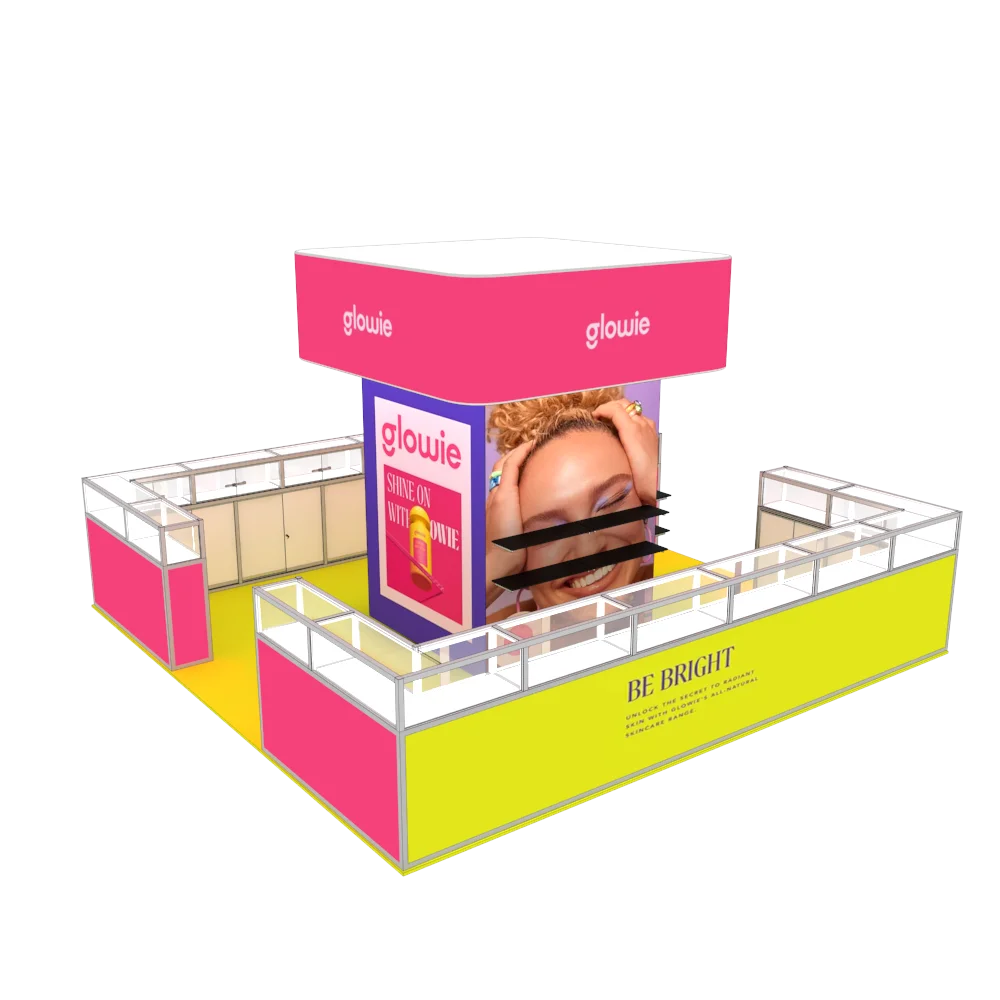 20X20 Aluminum Profile SEG Fabric Island Acrylic Showcase  Display Storage Trade Show Booth Exhibition