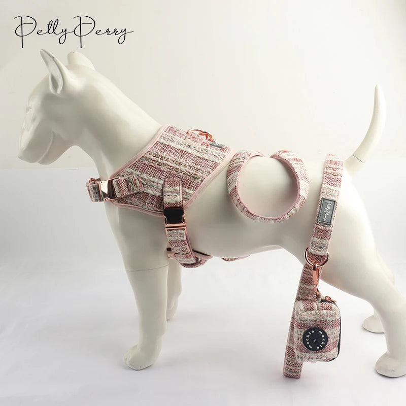 Adjustable Pet Harness Custom Logo Color Woolen Dog Harness Sets Soft Cozy Designer Small Medium No Pull Dog Harness