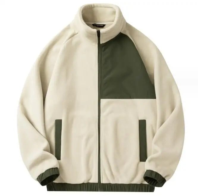 Wholesale Fleece Jacket With Lamb Fleece and Thickened Cardigan Outdoor Double-sided Jacket for Men