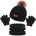 LOGO/SIZE Custom Kids Winter Knit Lovely Cute Hats and Scarfs Neck Gaiter Scarf Sets for Kids Winter Scarf