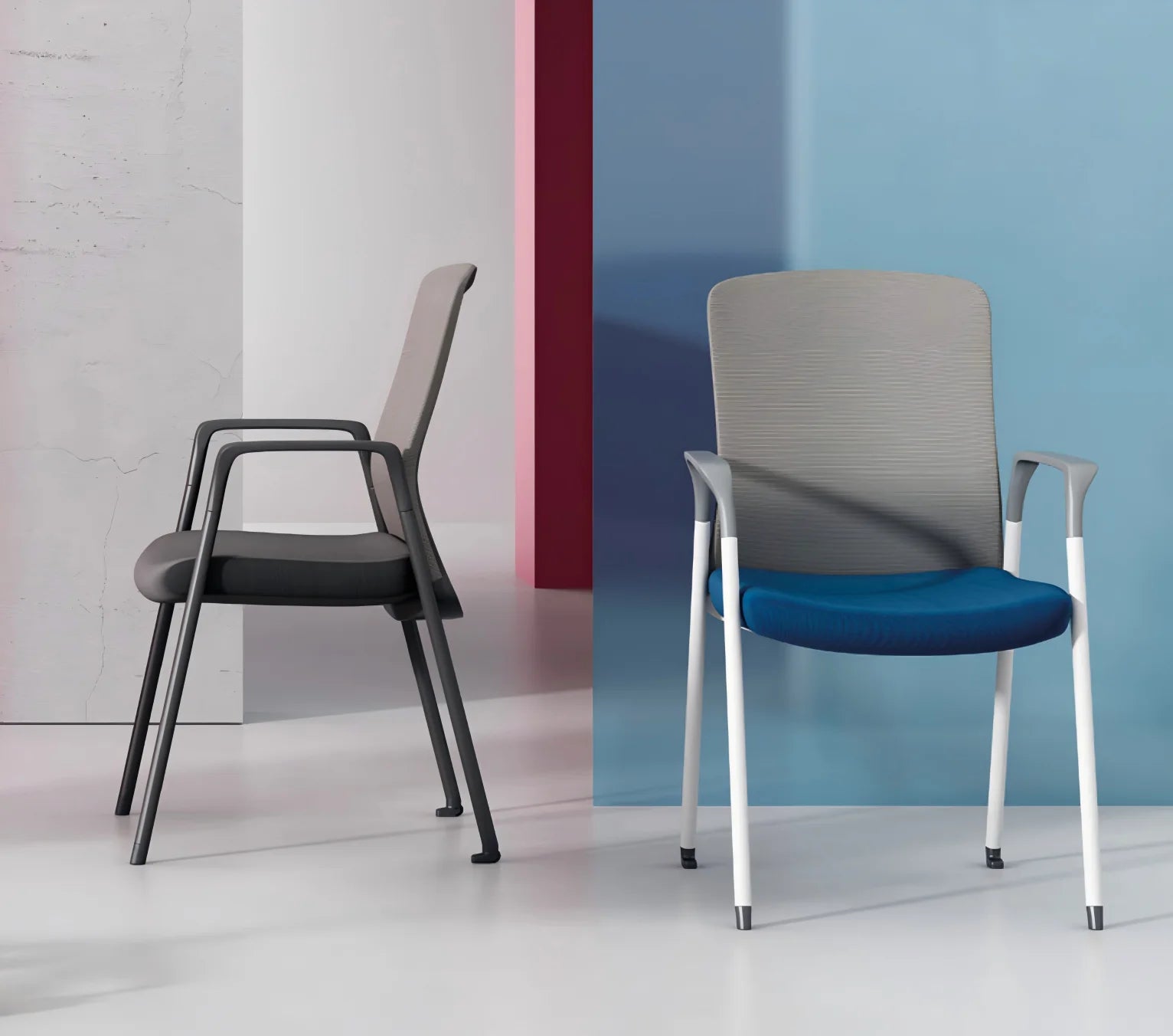 Modern Luxury Fabric Mesh Conference Chair PP Armrest Adjustable Height Comfortable Executive Meeting Chair for Commercial Use