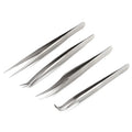 Genleelai Professional Hot Sale 2023 Stainless Steel 90 Degree Tweezers Pointed Tip Eyelash Extension Beauty Tools