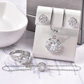 Luxury 925 Sterling Silver Jewelry Set Moissanite Ring Earrings Bracelet and Necklace Wedding Jewelry Sets for Women