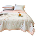 YongHo Modern New Washed Cotton Summer Quilt Light Luxury Cooling King Size Embroidered Air Conditioning Summer Comforter