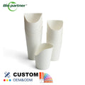ODM Brown Kraft Paper Snack Cup for Ice Cream French Fries & Chips Reusable with UV Coating Box Type Folders
