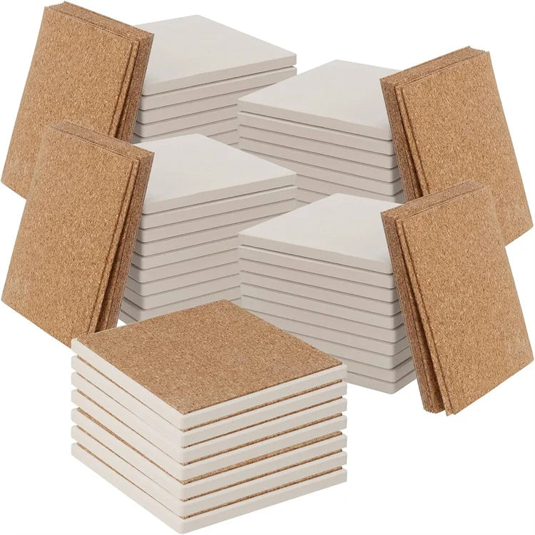 Wholesale Ceramic Coasters Sublimation Sandstone Coasters Promotional Sublimation Ceramic Round Blanks Coasters With Cork Back