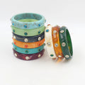 Colorful Stackable Chunky Bangles Women Luxury Fashion Acrylic Bangles with Colored Rhinestone