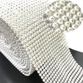 S192 Wholesale 18rows Diamante Mesh Roll Rhinestone Mesh Trim for Clothing