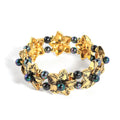 Pacific Islands Tribal Flower Adjustable Elasticity Gold Plated Accessories Women