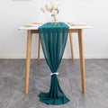 Emerald Green 10ft Chiffon Table Runners 27x120 Inches Romantic Sheer Wedding Table Runner Top Table Bridal Party Decoration