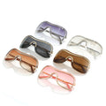 2023 Luxury Retro One Piece Lens Shades Women Men Custom Logo Sunglasses Oversized Rimless Glasses