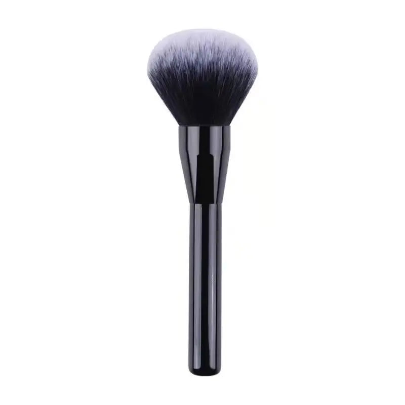Custom Large Powder Brush with Solid Wood Paint Handle Aluminum Tube Synthetic Hair for Face Makeup Foundation Compliant
