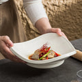 Modern Restaurant White Dinnerware Set Eco-Friendly Hotel Quality Triangle Assiette Dishwasher Safe Pasta Plates Unique Design