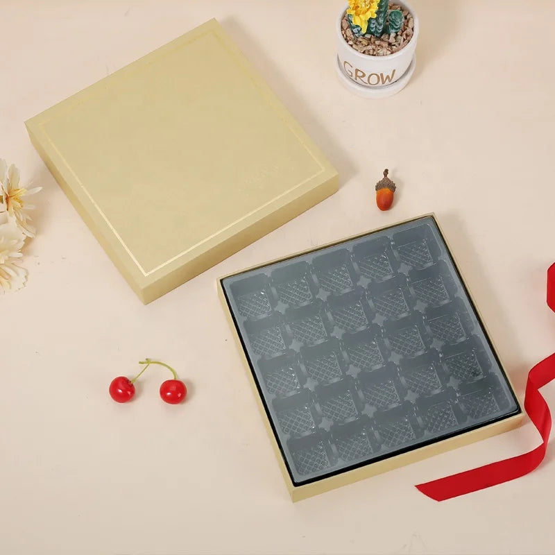 Luxury Empty Candy Nut Kernel Truffle Competitive Price Packing Box Tray Small Chocolate Gift Box for Chocolate Box with Plastic